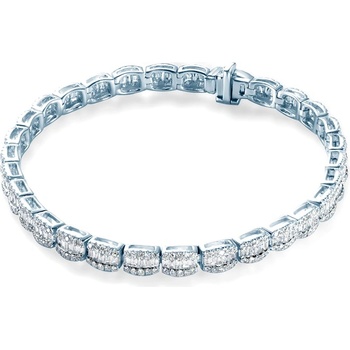 SAVICKI Тенис гривна, бяло злато 585, бели диаманти 2.600К, 4.0 мм. 18 см