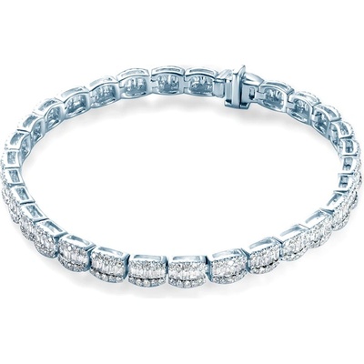 SAVICKI Тенис гривна, бяло злато 585, бели диаманти 2.600К, 4.0 мм. 18 см