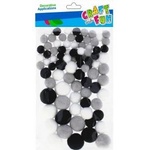 Craft with fun Grey pompons 90pcs