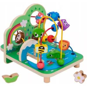 Tooky Toy Tooky Toy: Дървена горска занимателна игра с животни и водене на топчета (TK572N)