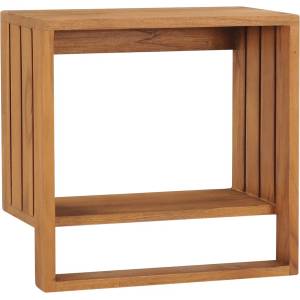 vidaXL Стенна поставка за хавлии, 35x20x35 см, масивно тиково дърво (289073)