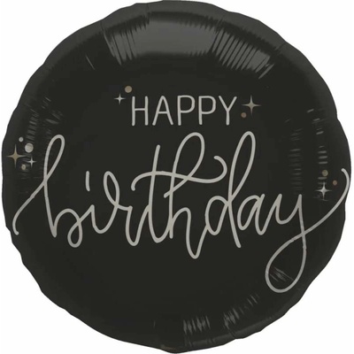Foliový balónek Happy Birthday černý