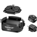 NEEWER GM34 camera quick release plate set, quick release automatic locking, square QR mounting plate with Arca clamp, compatible with Arca Swiss, camera clamp, maximum load 11lb/5kg (GM34)