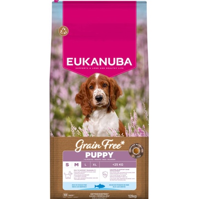 Eukanuba Grain Free Puppy Small & Medium Breed mořské ryby 2 x 12 kg