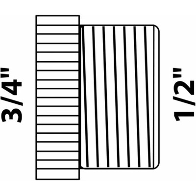 Kirchhoff redukce 24,2 mm (3/4" vnitřní závit) x 21 mm (1/2" vnější závit) chrom