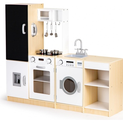 ECOTOYS Dřevěná kuchyňka XXL s tabuli 106,5 cm