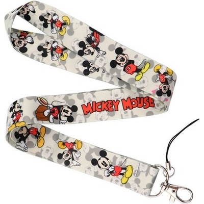 Šňůrka na krk Unique s karabinkou Mickey Mouse