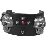 Leather & steel fashion гривна LEATHER & STEEL FASHION - Skull Cross Spike Red Krystal - LSF1 160