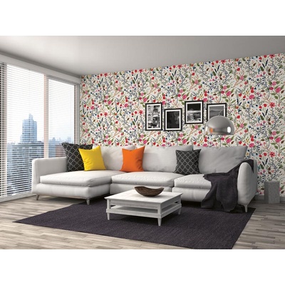 DIMEX ART Луксозна флизелинова тапета цветни цветя с птици