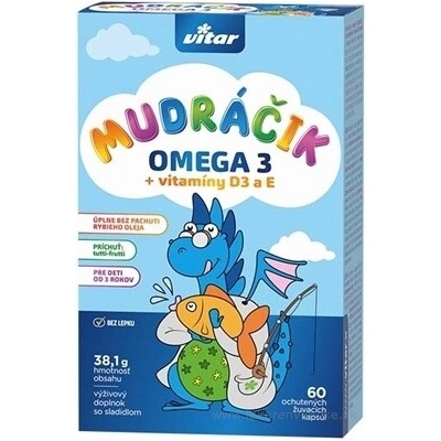 Vitar Mudráček Omega 3 + vitamíny D3 a E 60 ks