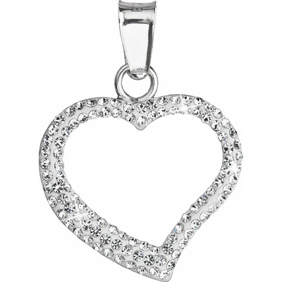 Pavona Strieborný prívesok s kryštálmi Swarovski biele srdce 34093.1