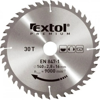 EXTOL PREMIUM pilový kotouč s SK plátky, 250x2,2x30mm, 24T, šířka SK plátků 3,2mm