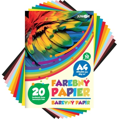 Farebný papier školský 20 listov
