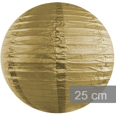 PartyDeco Lampion kulatý 25cm zlatý