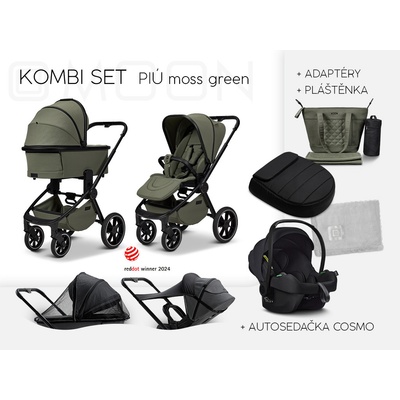 Moon PIÚ Kombi set Black chrome MOSS GREEN 2025