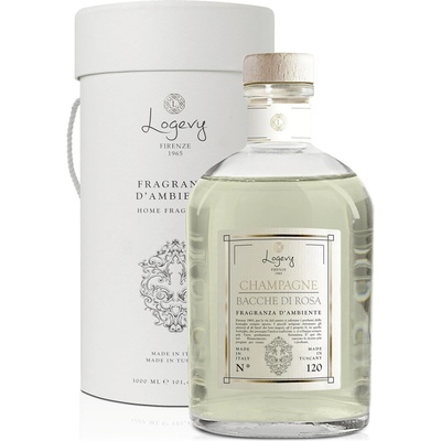 Logevy Firenze 1965 Logevy aroma difuzér s tyčinkami Champagne & Bacche di Rosa Šampaňské a růže 250 ml