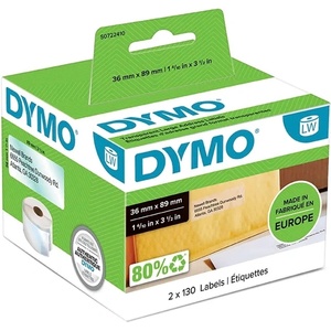 DYMO етикети за адреси 36 x 89 mm, постоянни, прозрачни, 260 бр (S0722410)