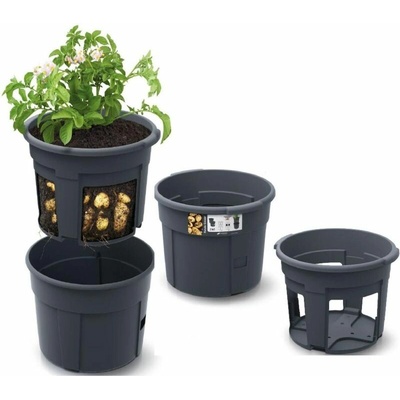 Prosperplast Kvetináč plast sivý 39,2 x 39,2 x 31,6 cm