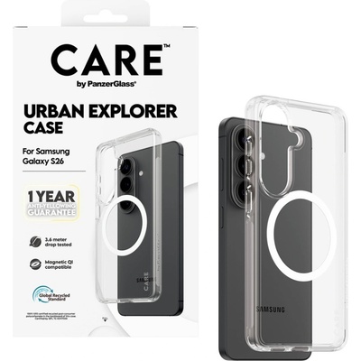 Panzer Калъф CARE - Urban Explorer w. White Qi, Galaxy S26, прозрачен (5715685034114)