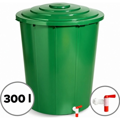 PLASTIME ITALY Sud 300 l s vrchnákom a ventilom zelený