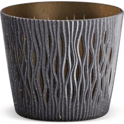 Prosperplast Kvetináč SANDY ROUND ECO WOOD antracit 12,8 cm