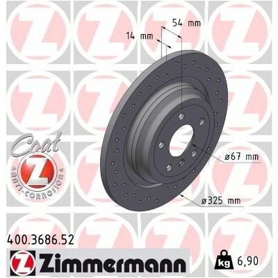 Brzdový kotúč ZIMMERMANN 400.3686.52 (400368652)