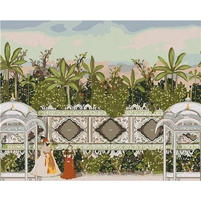 zuty Malování Podle Čísel Okrasná Zeď V Zahradě Mughal 80 x 100 Cm Plátno