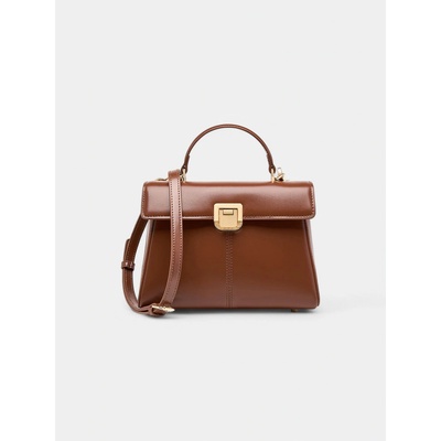 Hnedá dámska kožená kabelka do ruky Elegantná crossbody kabelka Hnedá