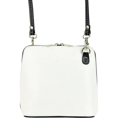 Vera Pelle kožená crossbody kabelka no. 55 bílo-černá