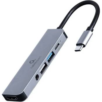 Image 1 of Cablexpert Докинг станция CablExpert A-CM-COMBO5-02, 5-in-1 multi-port, USB 3.1 Gen 1 Type-C, 87W PD, Сива (A-CM-COMBO5-02)