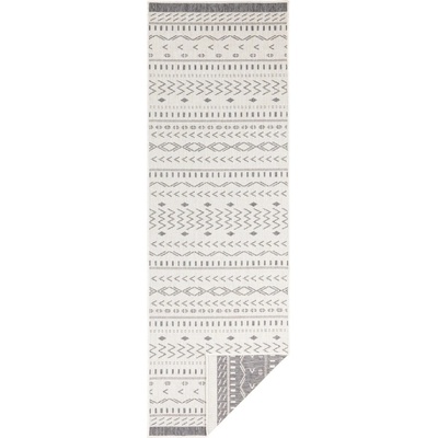 NORTHRUGS Сив и кремав килим на открито , 250 x 80 cm Kuba - NORTHRUGS (103437-80x250)