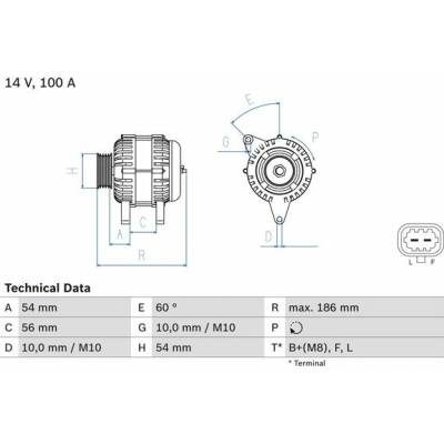BOSCH Alternátor 0 986 083 400