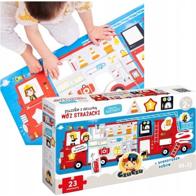 Puzzle s otvorem Hasičské auto 23 dílků