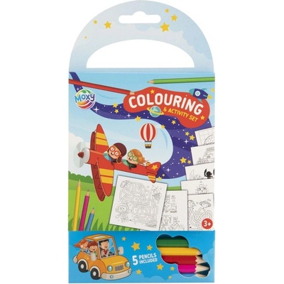 Moxy Книжка за оцветяване и дейности, с 5 молива, за момчета (5525100217)