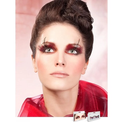 Червено-черни мигли тип пера