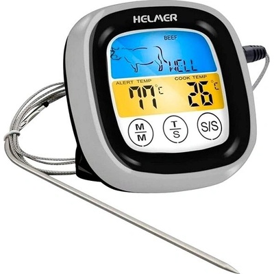 HELMER digitální vpichový kuchyňský teploměr TM 23/ LCD displej/ - 20 až 300 °C/ černo-stříbrný