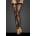 Noir Handmade F243 Tulle Stockings with Patterned Flock Embroidery M