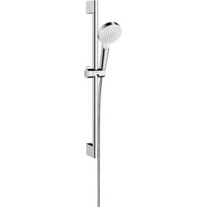 Hansgrohe Crometta - Душ комплект ръчен душ с 2 струи, тръбно окачване и шлаух, EcoSmart 9 l/min, бяло/хром 26534400 (26534400)