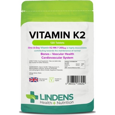 Lindens Health + Nutrition Vitamín K2 200 µg 120 tabliet