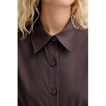 Isabelle Blanche Риза с вълна isabelle blanche дамска в бордо със стандартна кройка с класическа яка is25fw-c037-t002 (is25fw.c037.t002)