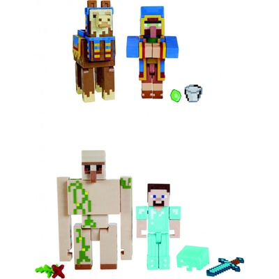 Mattel Minecraft 8 cm dvojbalení Steve and Iron Golem