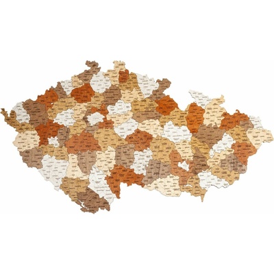 Drevená mapa Česka 177 x 102 cm (okresy)