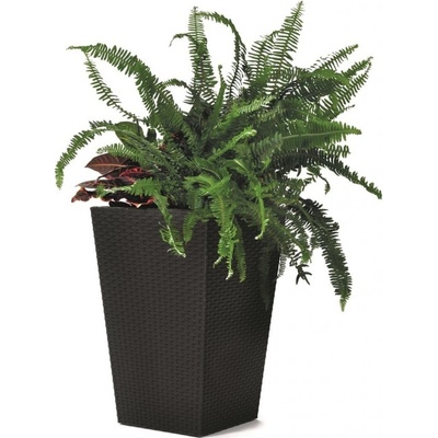Keter Rattan Planter Plastový květináč S 44 x 29 cm antracit 228978