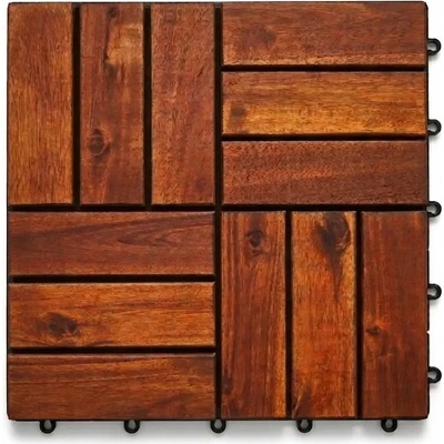 Ice Wood Akáciové dřevěné dlaždice 30 × 30 cm 11 ks, golden teak – Zboží Dáma