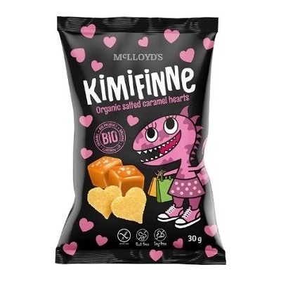 McLloyds Kukuričné srdiečka Kimifinne s príchuťou slaného karamelu 30 g