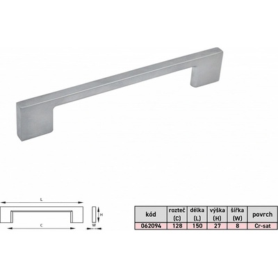 KNK VANESA 128mm Chrom matný – Zboží Mobilmania