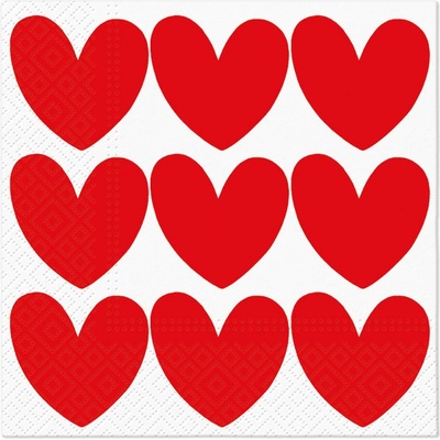 TaT Paw Ubrousky Red Hearts 33x33cm