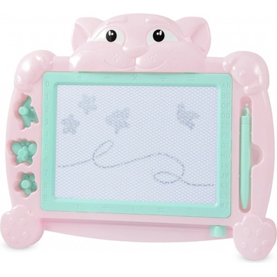 FunPlay B18829 Detská tabuľka na kreslenie LEVÍK s príslušenstvom 29x24cm ružová