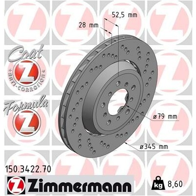 Brzdový kotúč ZIMMERMANN 150.3422.70 (150342270)