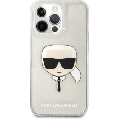 KARL LAGERFELD Гръб Karl Lagerfeld TPU Full Glitter Karl Head Case за iPhone 13 Pro - Сребрист